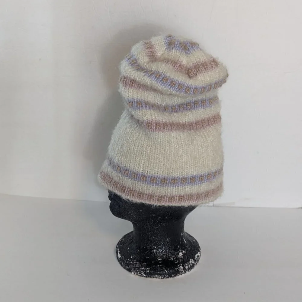 Scandi Girl Knit Hat Boho Cottage Core Shabby Chic‎ Coastal Vintage - Picture 3 of 6